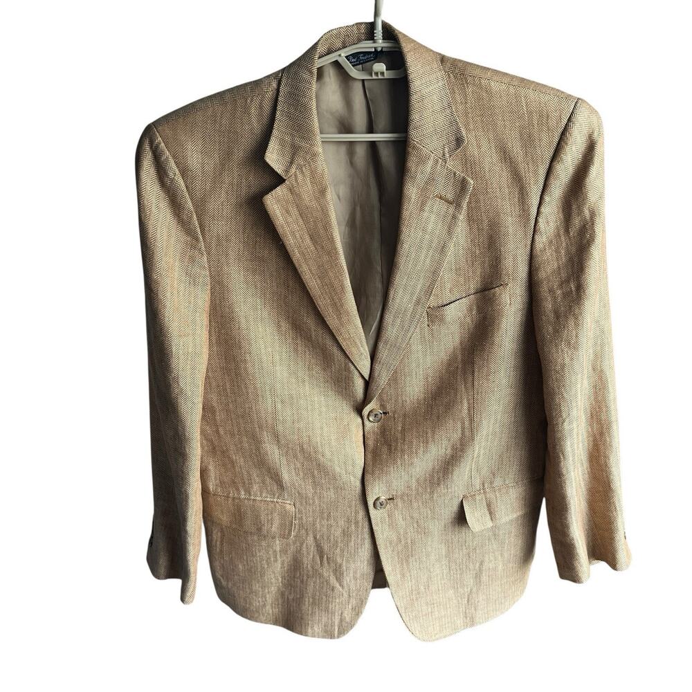 Paul Fredrick Linen Sport Coat Jacket Men Size 42 R Spring Summer Weight Dapper